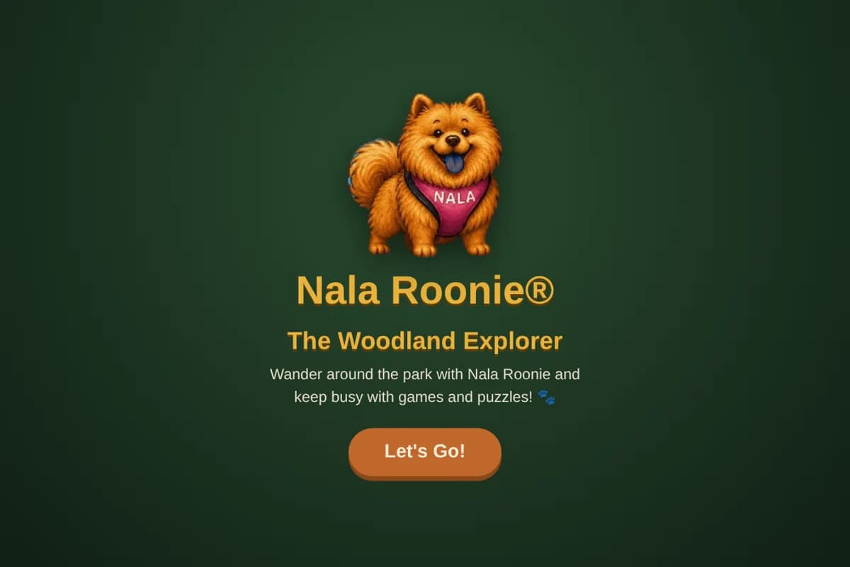 The Woodland Explorer title screen
